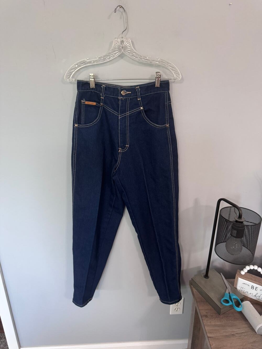 Vintage Gitano 90s Girls High Waisted Straight Leg Jeans Size 10 Reg Dark Wash